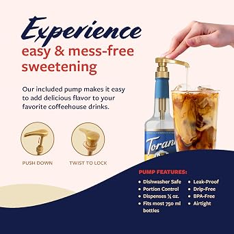 Torani Sugar Free Syrup, Holiday Flavors Variety 2-Pack, Brown Sugar Cinnamon and Peppermint Syrup for Drinks, Zero Calories, Pumps Included, 25.4 Fl Oz Ea