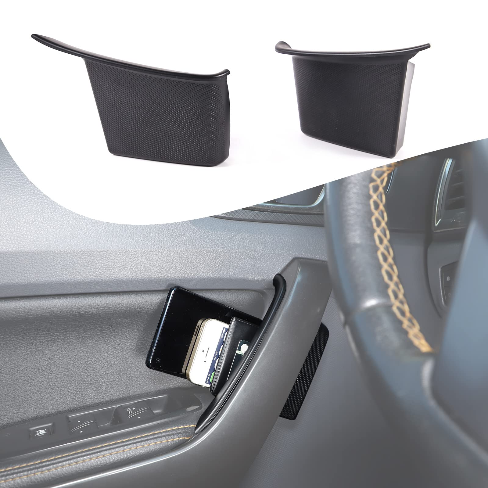 Lcojicep Fit for 2015-2021 Ford Ranger Front Door Storage Box, Phone Storage Box, Insert Glove Tray, Door Handle Storage Box(Left + Right Side)