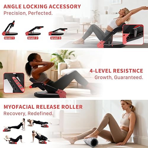 Miniatura 4 de Eisenlink - ABMAX-Gen3 Ab Machine y equipo de ejercicio abdominal con respaldo plano. Máquina multifuncional para sentarse en el gimnasio en casa