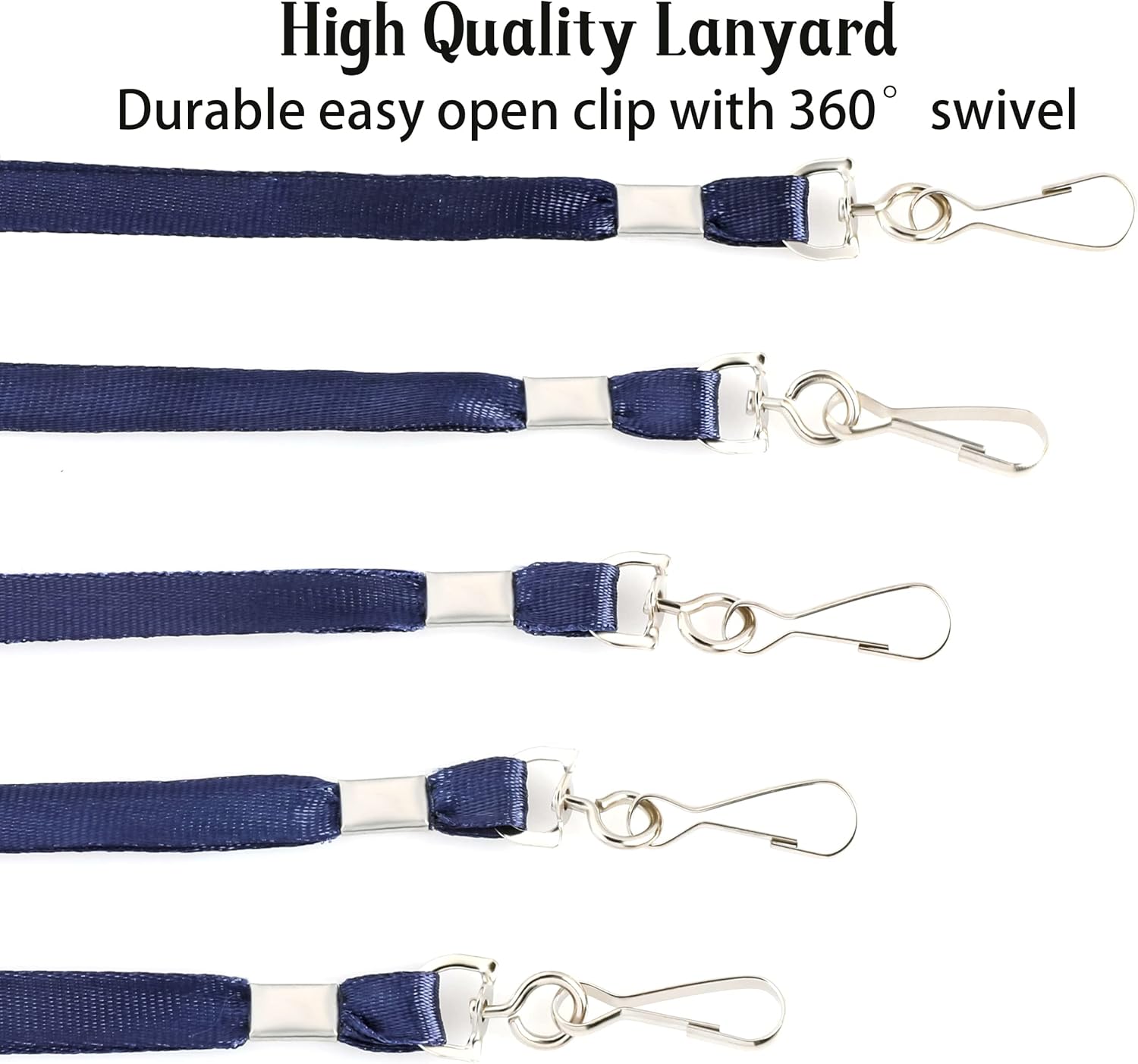 Lanyards for Id Badges Lanyards Safety Badge Lanyard 36" with Swivel Hook (Navy Blue) - Image 3
