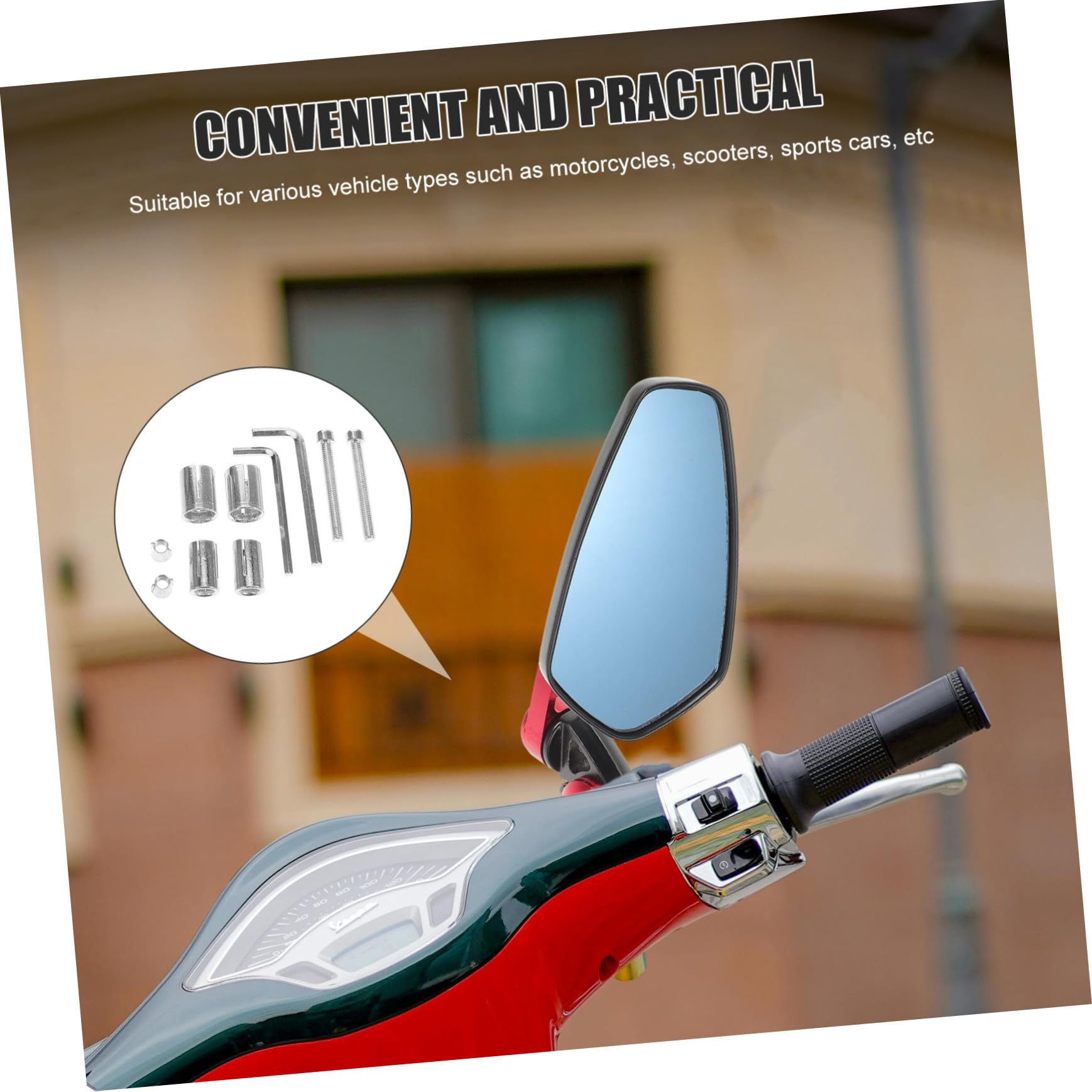Specchietti Retrovisori Moto Lega di Alluminio Blu | Manubrio 22mm, per Scooter e Motociclette, Angolo Regolabile Design Moderno