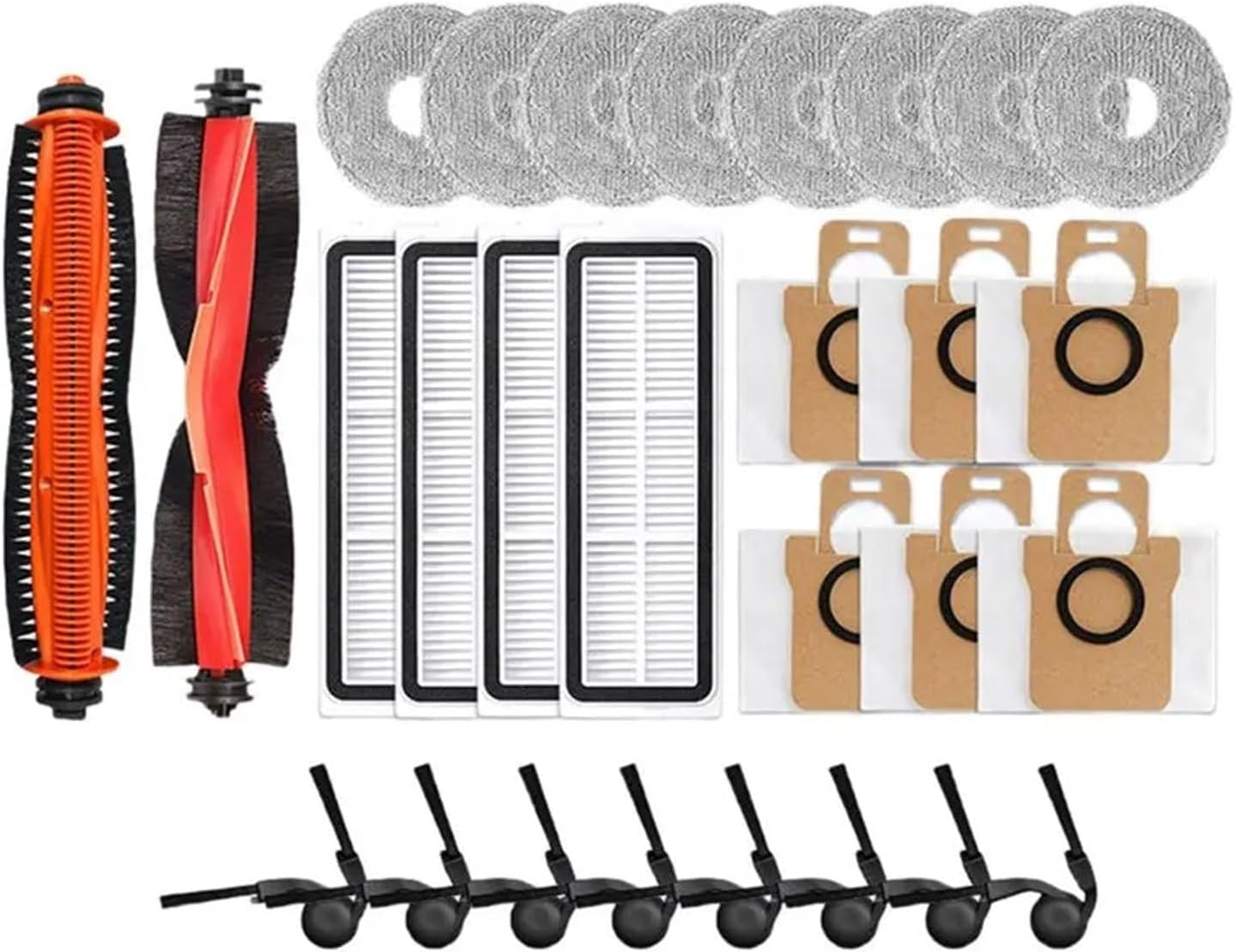 Compatible for Xiaomi Vacuum 5 OV31GL, Brush Mop Cloth Filter Dust Bag Set for Vacuum Cleaner Replacement Part
