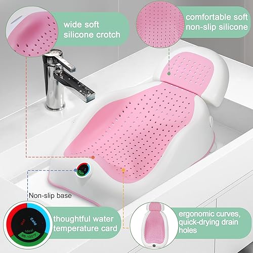 Miniatura 6 de Baby Bath Support Newborn Bathtub with Thermometer,Foldable Baby Tubs for Newborns Baby Bathtub,Sink Baby Bath Tub for Newborn Tub Infant Bathtub