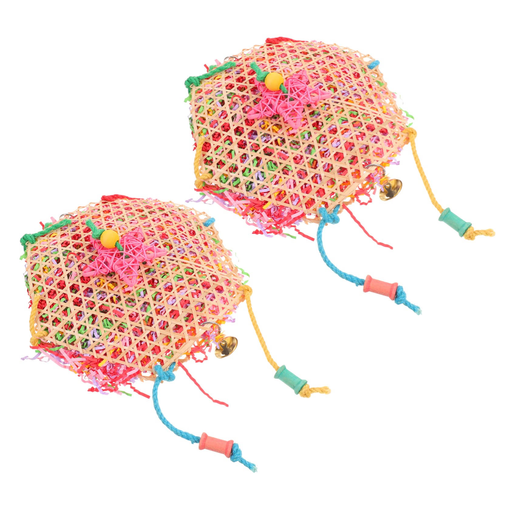 BESPORTBLE 6pièces Jouet Suspendu pour Perroquet Jouet à Mâcher Corde pour Oiseaux Accessoires De Cage Amusants Et Sécurisés