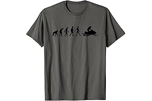 Funny Snowmobile Gift Men Women Cool Snowmobiling Evolution T-Shirt