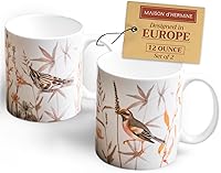 Vista 85 de Maison d' Hermine Taza de café con asas, tazas de porcelana fina de hueso, paquete de una taza de té para bebidas calientes, capuchino latte