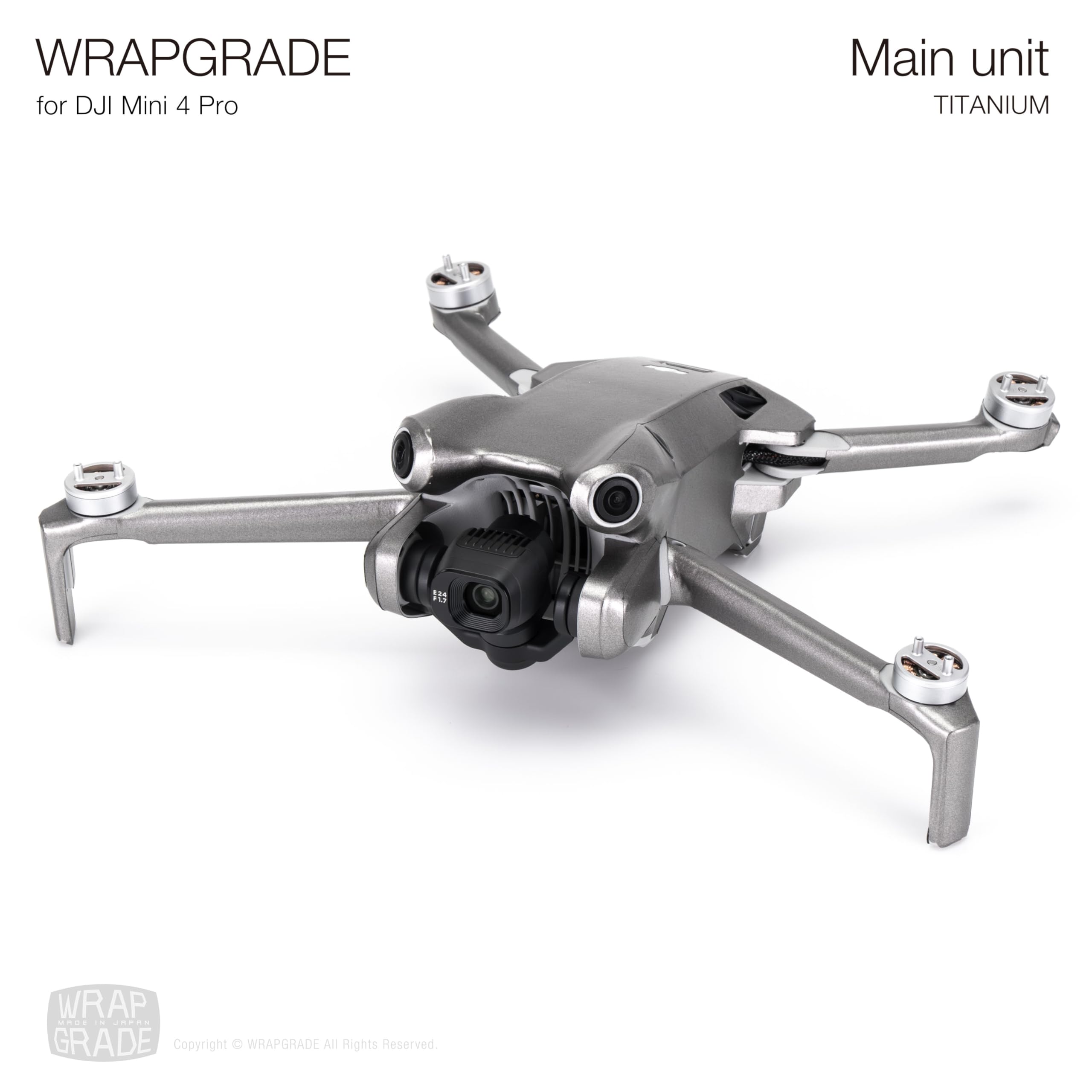 WRAPGRADE Skin Stickers Compatible with DJI Mini 4 Pro | Full Wrap (Titanium) - Image 3