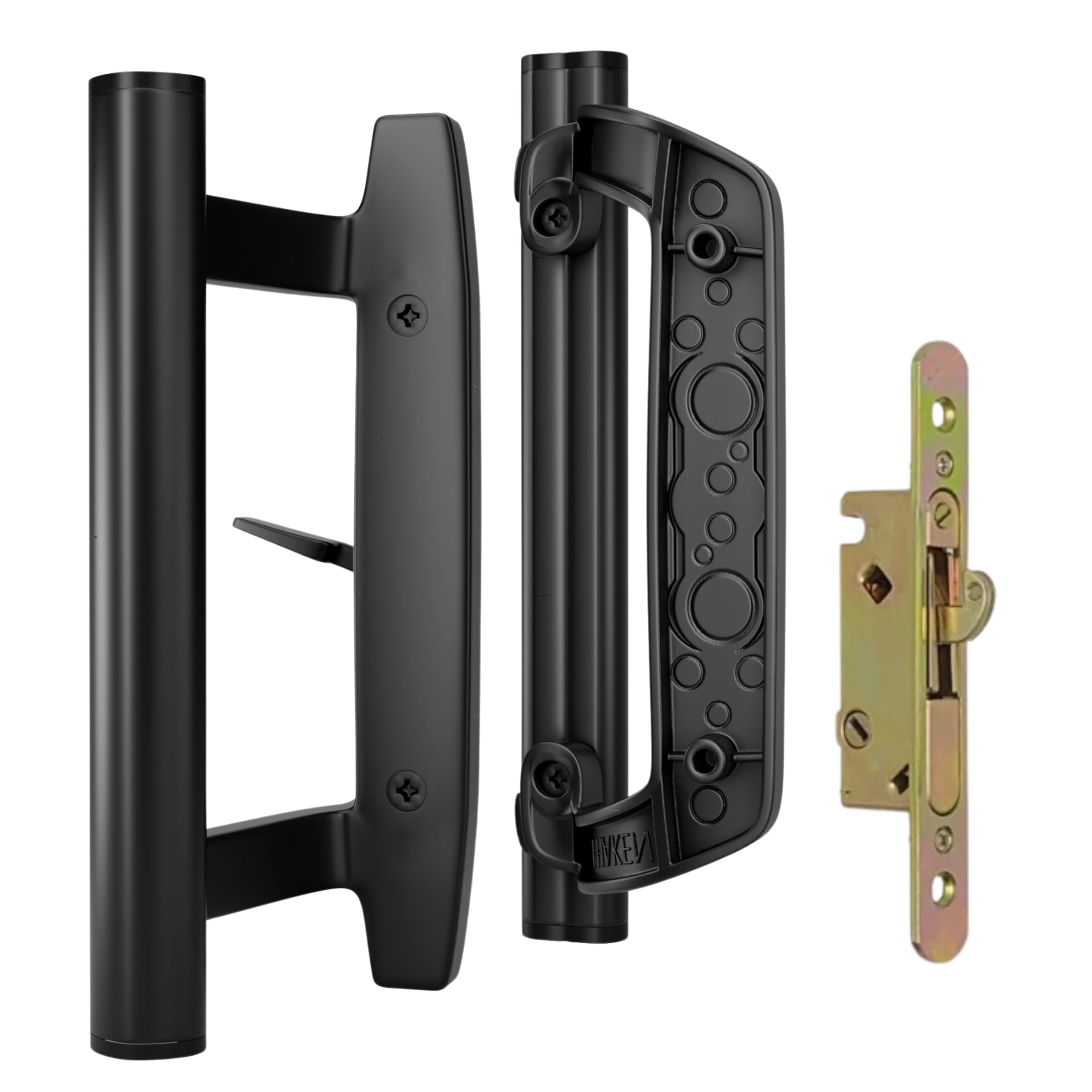T-HAKEN Sliding Glass Door Handle Replacement Kit, 3‑15/16" Screw Spacing, All- Aluminum, Mortise Style, Reversible, Non-Keyed, Fits 1‑3/8"–1‑3/4"