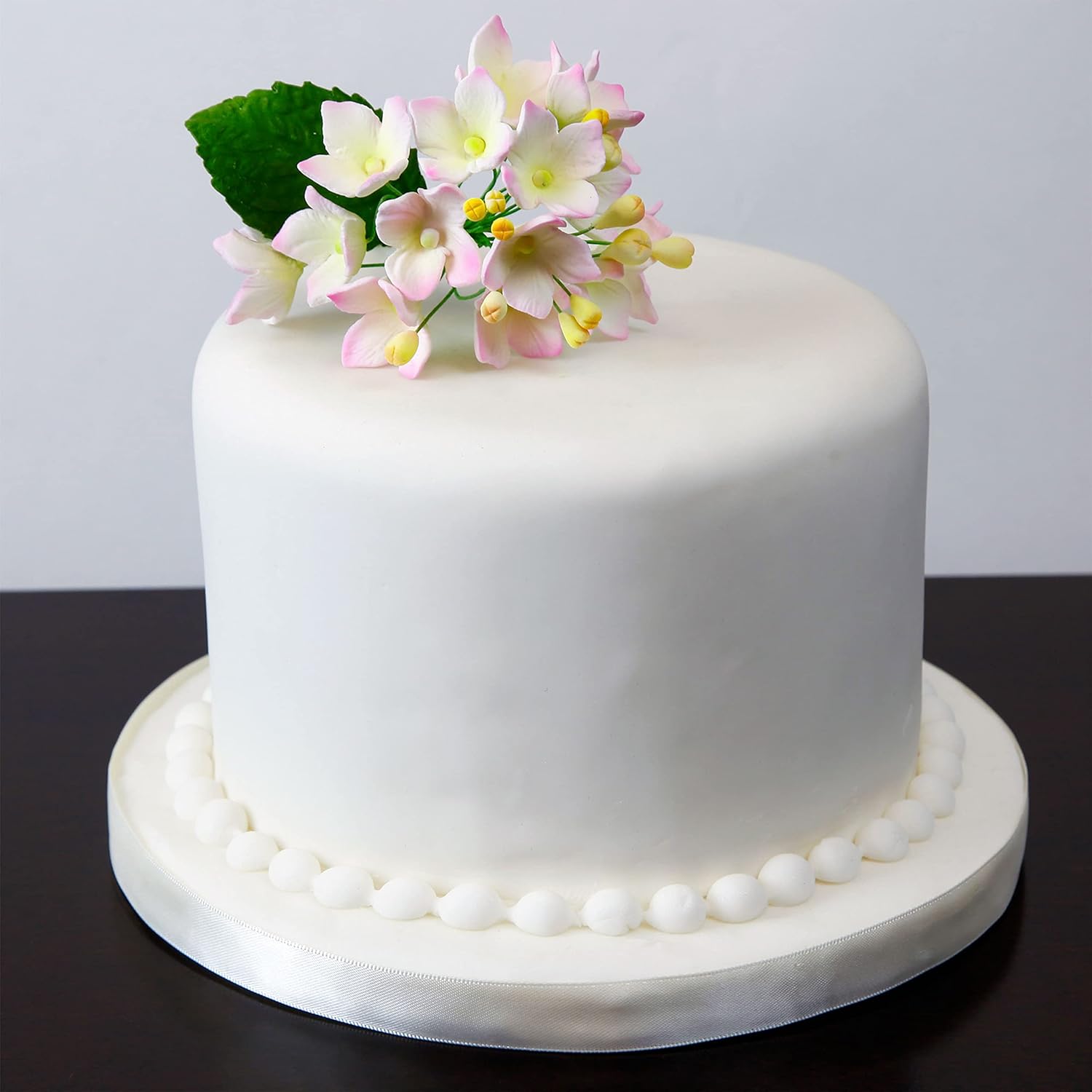 Global Sugar Art Hydrangea Blossoms Sugar Cake Flowers Spray White/Pink, 4 Count by Chef Alan Tetreault