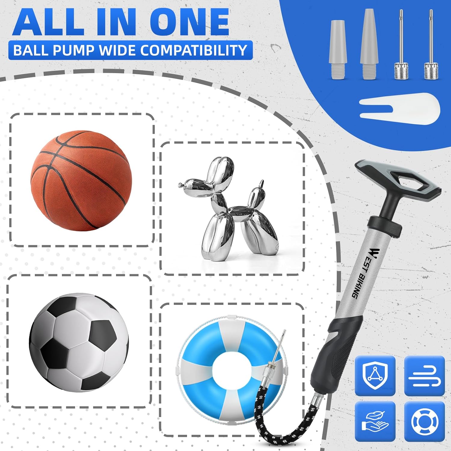 Ball Pump With Needle, Portable Football Inflator Pump Come With Hose,Inflation Pump for Soccer, Basketball, Rugby, Balloons, Swimming Laps 8 71QSBsr7eOL. AC SL1500