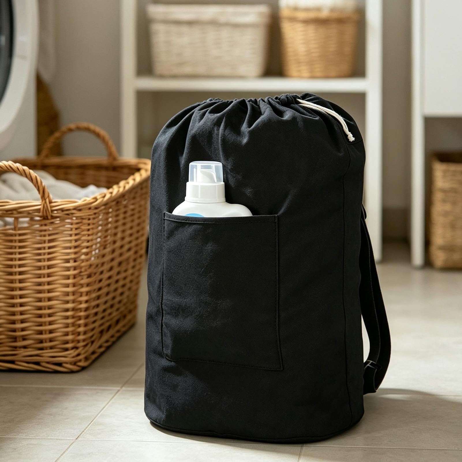 Studenten-Wäsche-Rucksack Waschbarer Canvas Schmutzwäsche-Organizer
