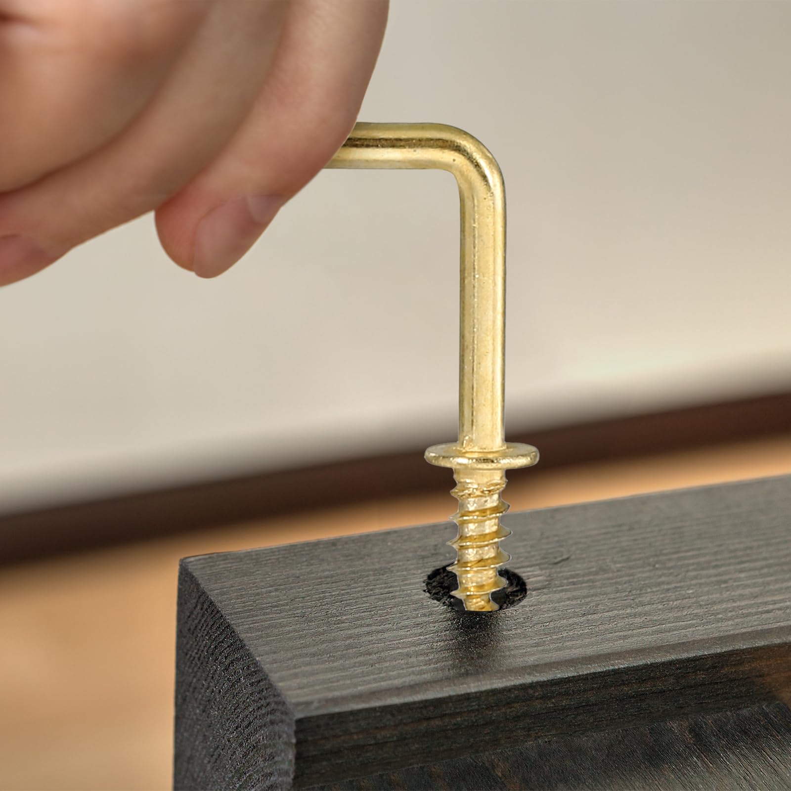 Uxcell L-Shape Screw Hooks Brass Plated Steel Shape Right Angle Medal Hooks, Fit For Hanging 60 Pcs Gold - View #10