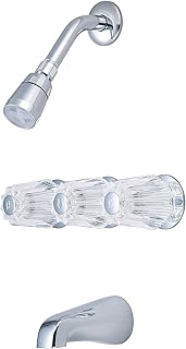 Faucets P-3220 Three Handle Tub/Shower Set, Chrome Finish