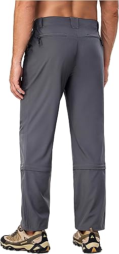 Miniatura 7 de Little Donkey Andy Pantalones elásticos convertibles para hombre, con cremallera, ligeros, de secado rápido, para senderismo, pesca, viajes