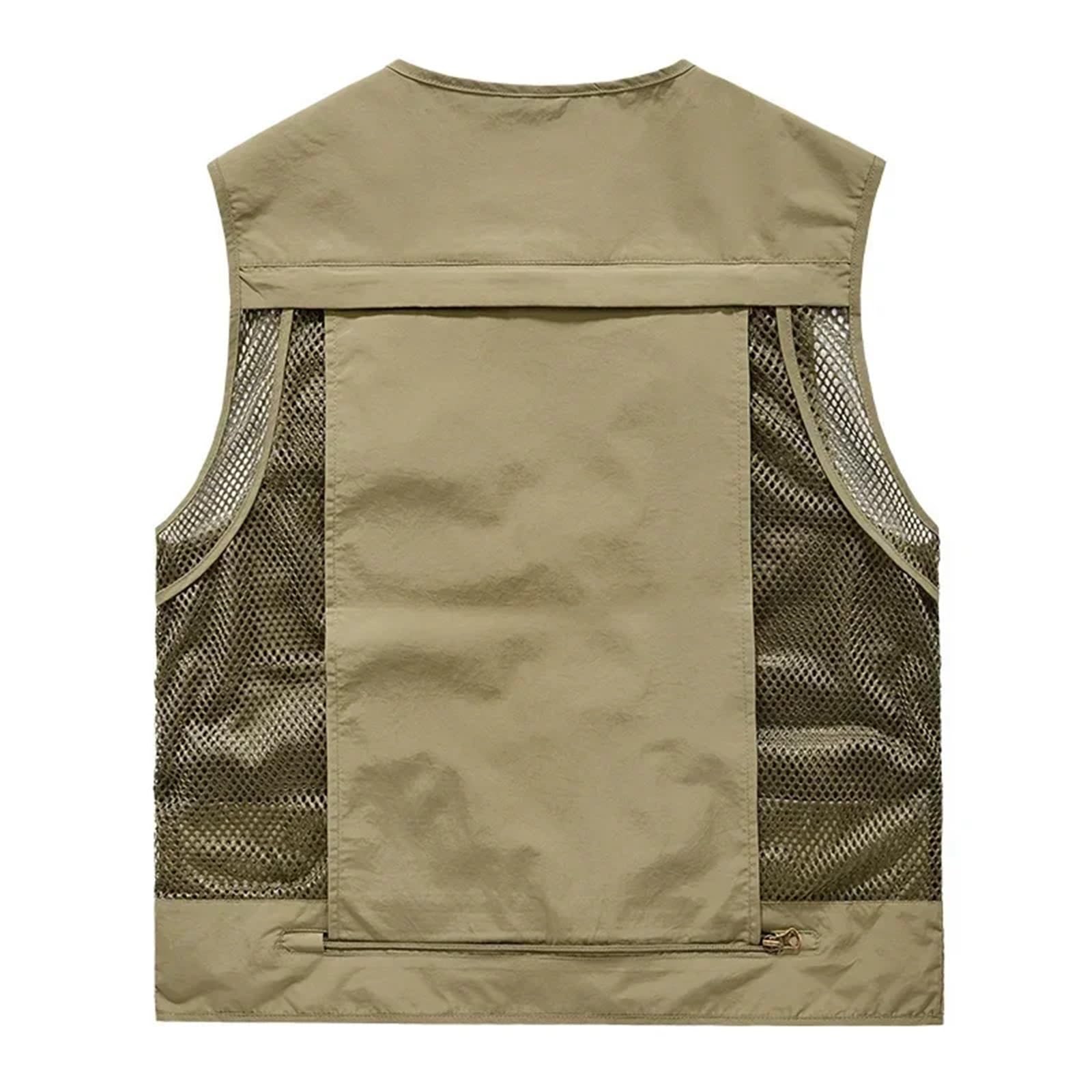 Chaleco de pesca multibolsillos, de malla de secado rápido, chaleco de pesca para hombre, chaleco para exteriores, senderismo, caza, casual, chaleco de pescador, abrigos sólidos sin mangas