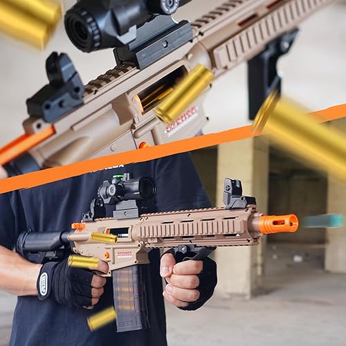 Miniatura 6 de Larmside Pistola de espuma con proyecciones de balas suaves, juguete para exteriores, diversión de disparo, a partir de 18 años (Msand4)