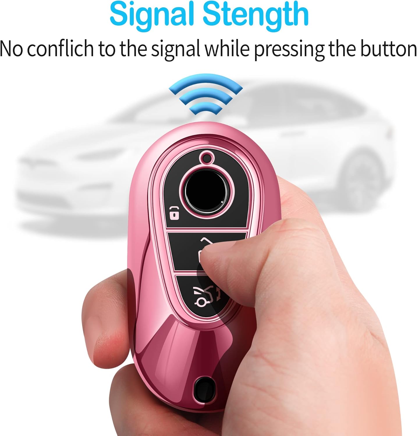 Autophone for Mercedes Benz Key Fob Cover with Keychain Soft TPU 360 Degree Protection Key Shell Case for 2020-2025 Mercedes Benz S-Class G-Class E-Class(Pink)… - Image 4