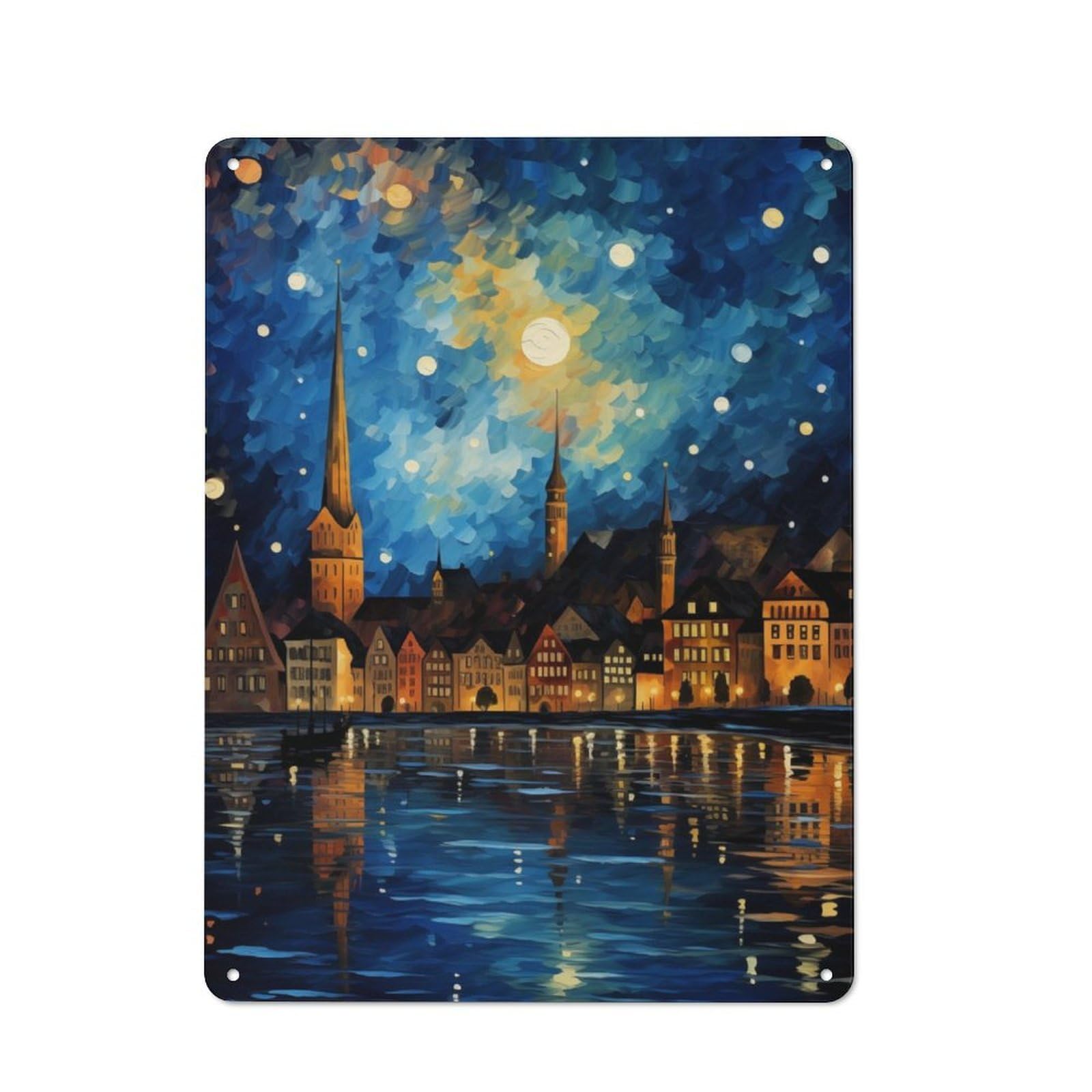 Junmoney Peaceful Walk In Zurich Rustic Tin Wall Plaque 40X30cm For Garage Or Workshop, For Garage Decor Fans, For Retro Home Interiors