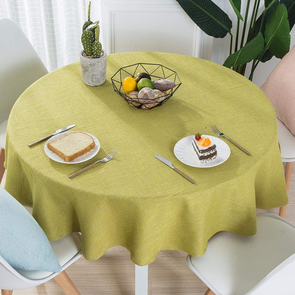 Nappe de table anti-poussière pour protéger table ronde 180 cm coton lin