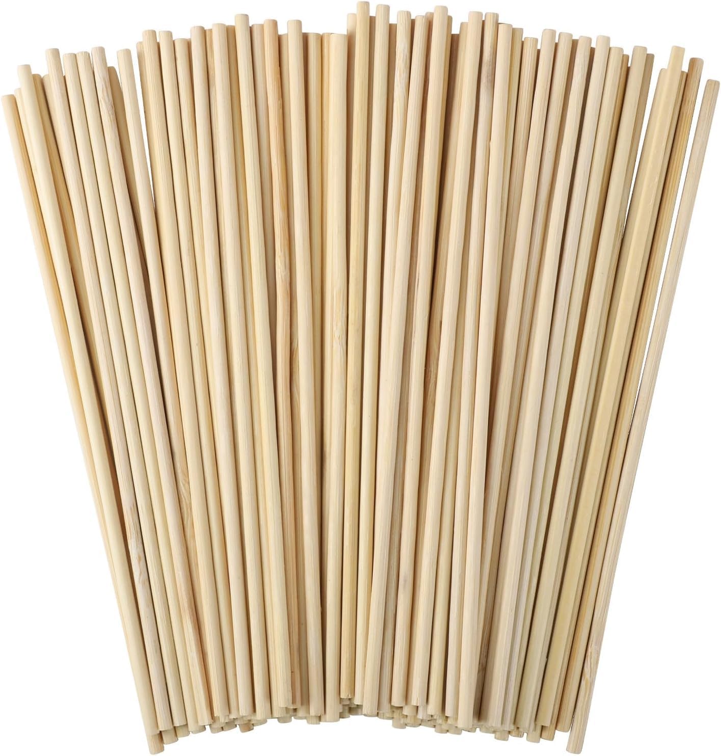 WSICSE 150 Pack 1/8 x 12 Inch Wooden Dowel Rods - Unfinished Natural Bamboo Sticks for Crafts, Bouquets & DIY Projects