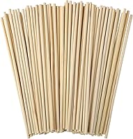 WSICSE 150 Pack 1/8 x 12 Inch Wooden Dowel Rods - Unfinished Natural Bamboo Sticks for Crafts, Bouquets & DIY Projects