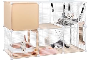 2-Tier Deluxe Indoor Cat Cage with Cozy Litter Box