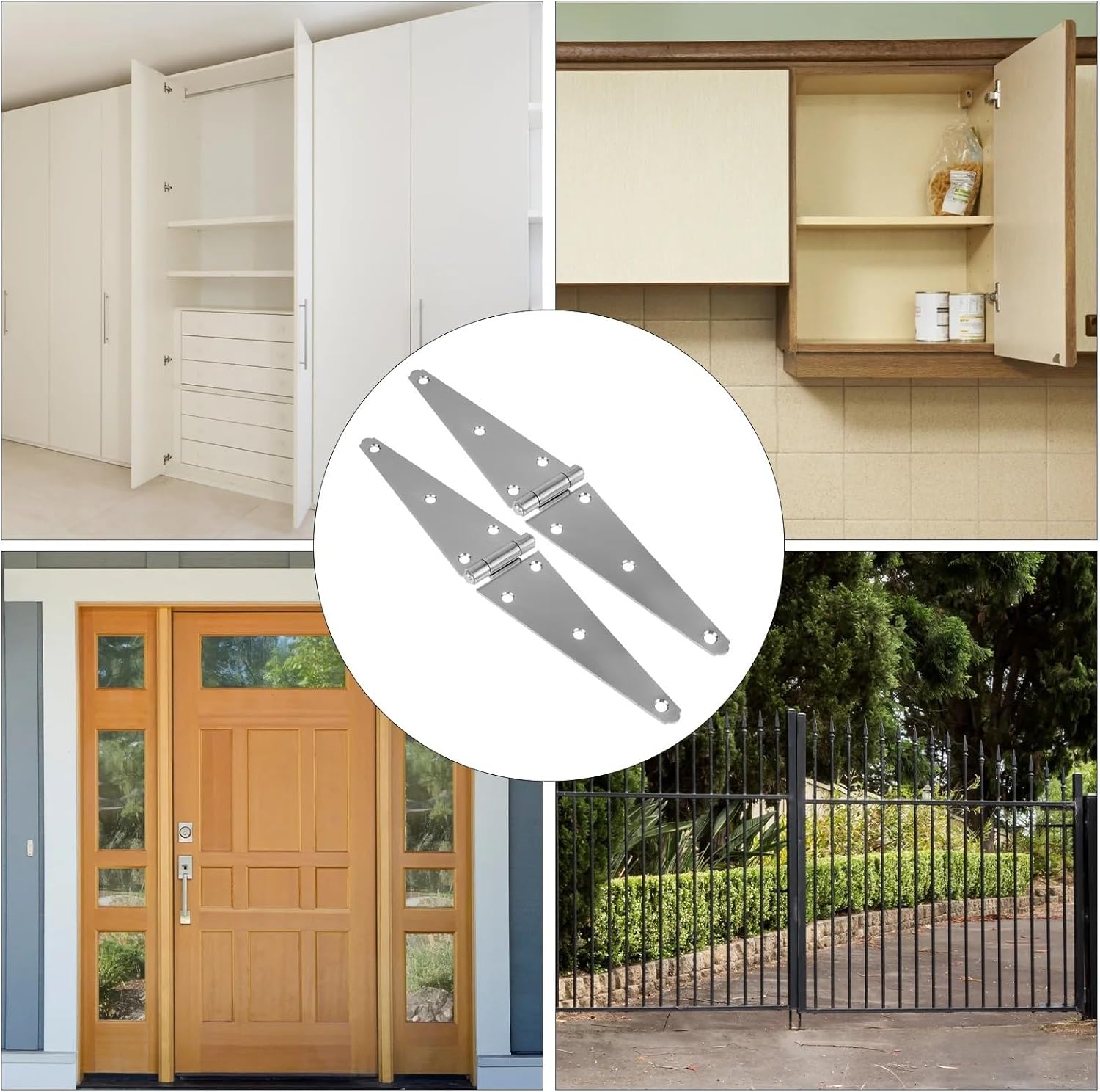 2pcs Gate Hinge Barn Door Strap 100mm Heavy Duty Hardware Decorative