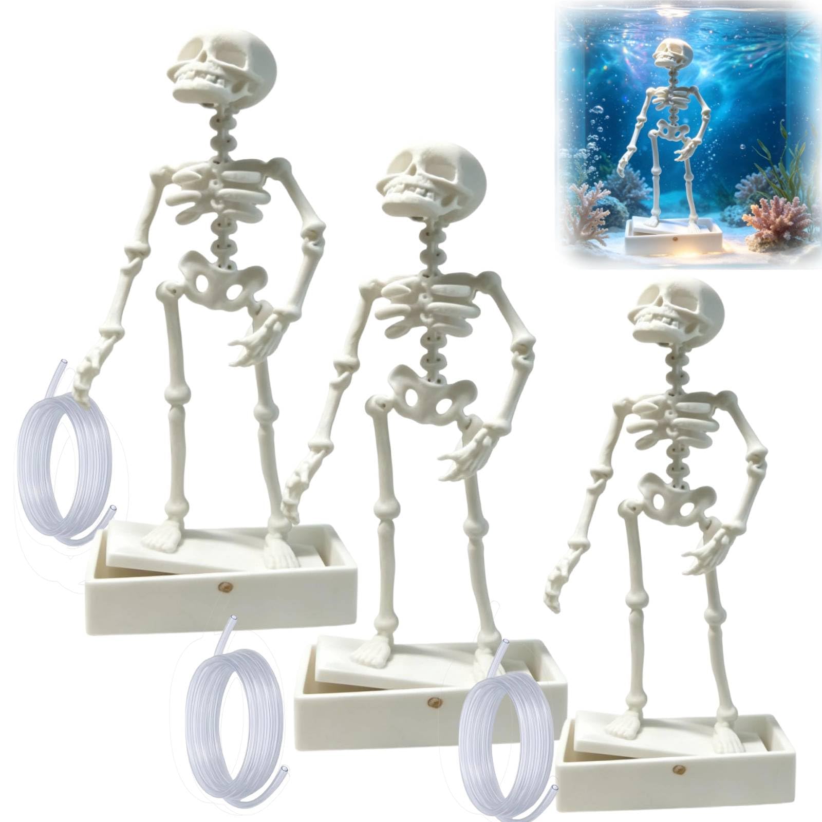Dancing Skeleton Aquarium Bubbler Decorations,Fish Tank Bubbler Ornaments，3