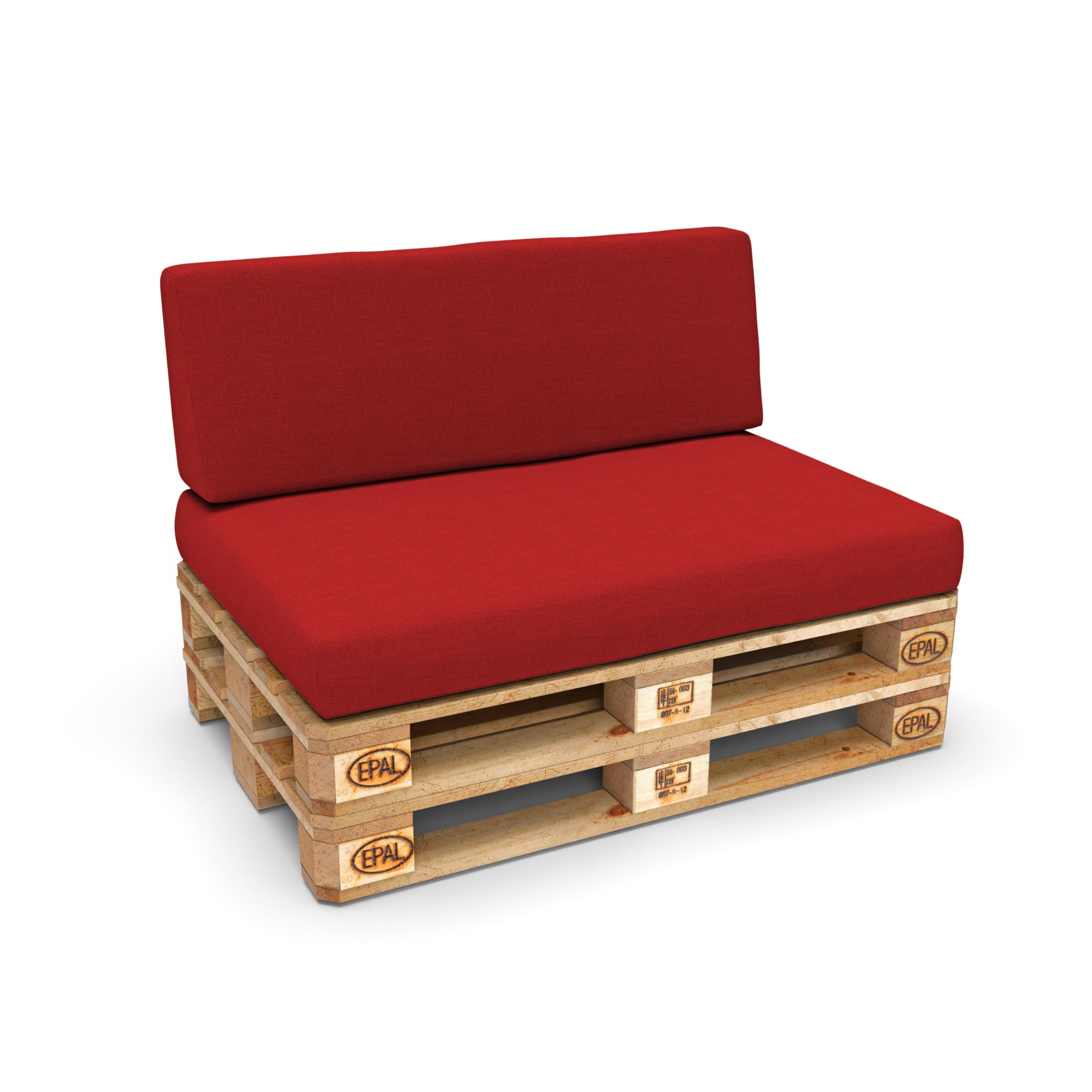 POKAR Euro Pallet Seating Set of 2: 1x seat cushion 120x80cm + 1x back cushion 120x40cm, cold foam, removable covers, Home Garden Furniture DIY, indoor outdoor pillow, without pallets, Beige — view 39