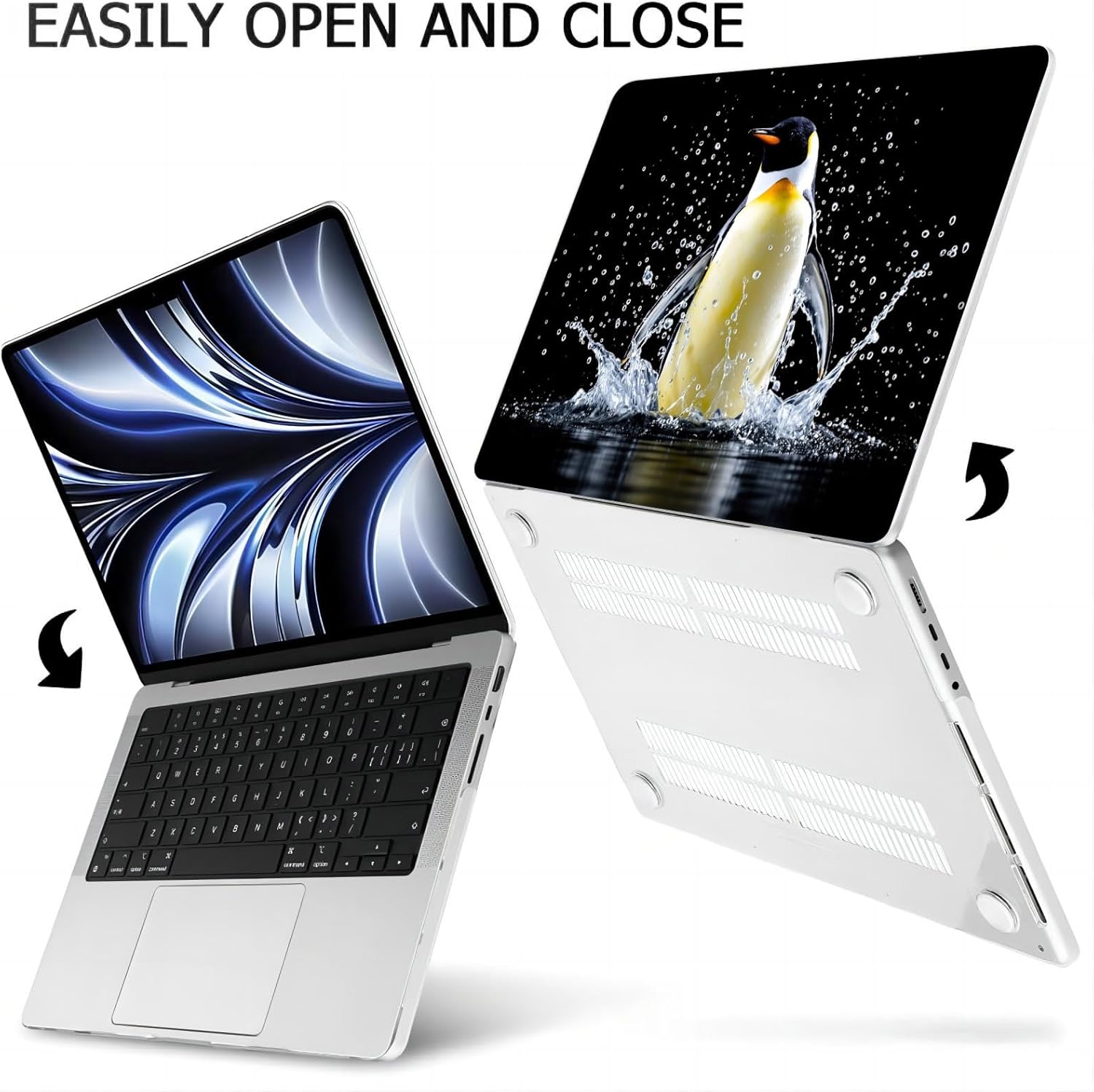 Compatible with MacBook Pro 16-inch, Hard Shell Case with Keyboard Cover and Screen Protector (A2141, 2020 2019 Release) - Penguins MC21132