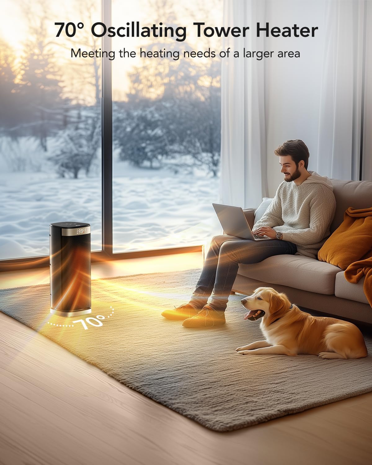 iDOO heater oscillating heat across a room