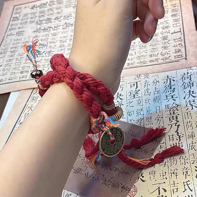 Blessed Tibetan Handmade Lucky Bracelet: Adjustable Red String Bracelet for Protection, Kabbalah Friendship, Perfect Couples and Best Friend Bracelet, Bracelets for Mens Womens Amulet Gifts