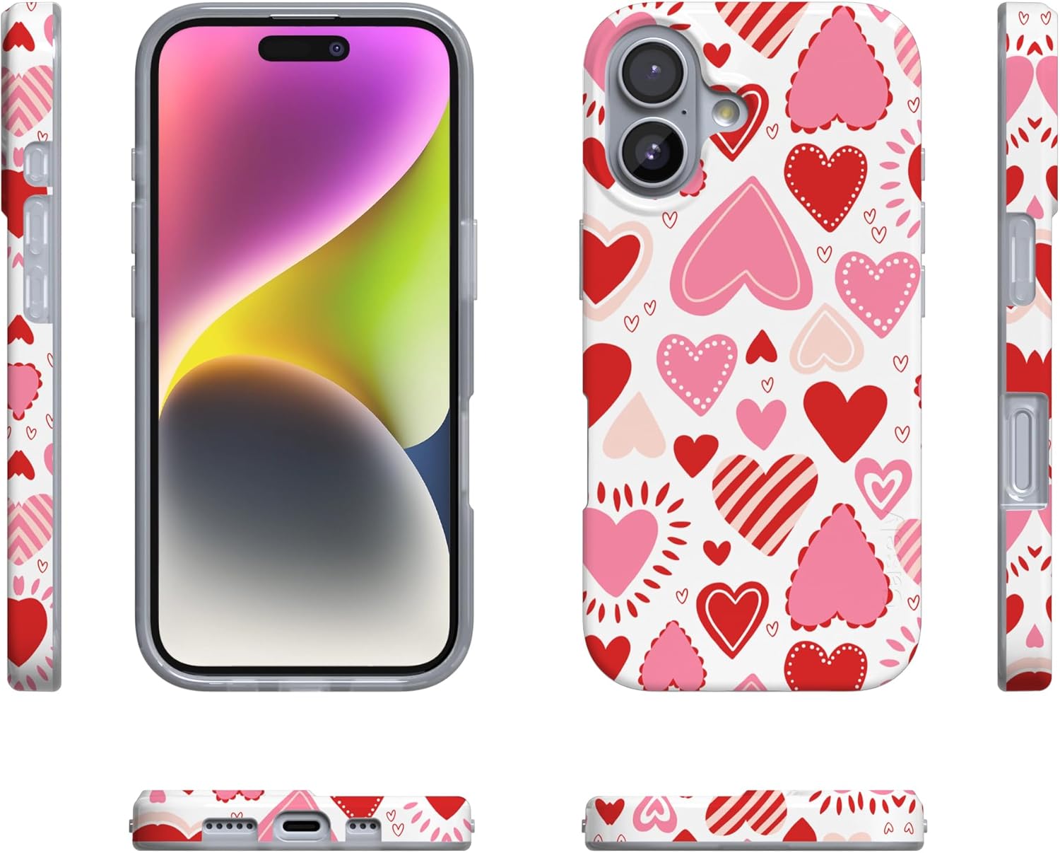 Casely iPhone 17 Case | Love Struck | Heart Stickers | Compatible with MagSafe | Classic Ultra Slim Design