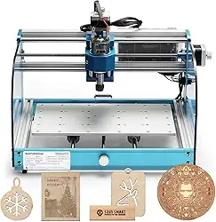 Genmitsu Fresadora CNC 3018-PROVer V2, CNC de mesa para iniciantes com interruptores de limite e parada de emergência, Spoilboard de alumínio do eixo Z atualizado, área de trabalho 284 x 180 x 40 mm