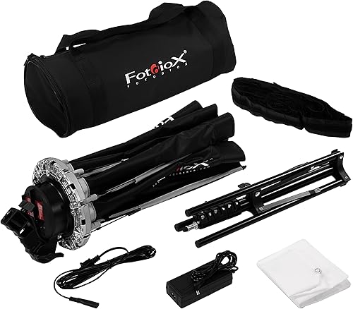 Miniatura 2 de Fotodiox DLX EZ-Light T660 - Luz LED plegable bicolor (3200k-5600k) para fotovideo con caja de luz de 24 pulgadas, mango, rejilla y soporte de 6 pies