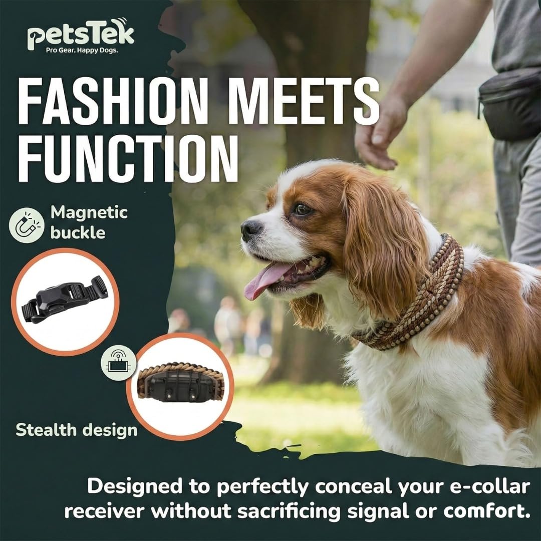 Ersatz-Halsband-Abdeckung für mittelgroße Hunde mit Halsumfang von 40,6–55,9 cm, verstellbare Nylonschnalle, Schnellverschluss-Schnalle, kompatibel mit Dogtra, Pädagogen, SportDog, Garmin, Bousnic