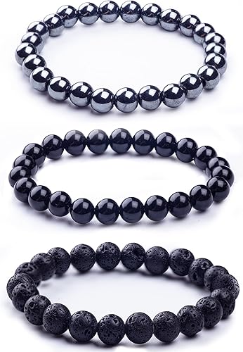 UU UNIHOM Pulsera de cuentas hecha a mano para hombre pulseras de cuentas con piedras preciosas semipreciosas piedras preciosas de cristal curativo