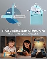 DEWENWILS Olvasólámpa Csipesszel - USB Tölthető Könyvlámpa 2 Fényerőszinttel, Meleg Fehér Fény, Állítható, Könnyű Hordozható Olvasófény Gyer 7