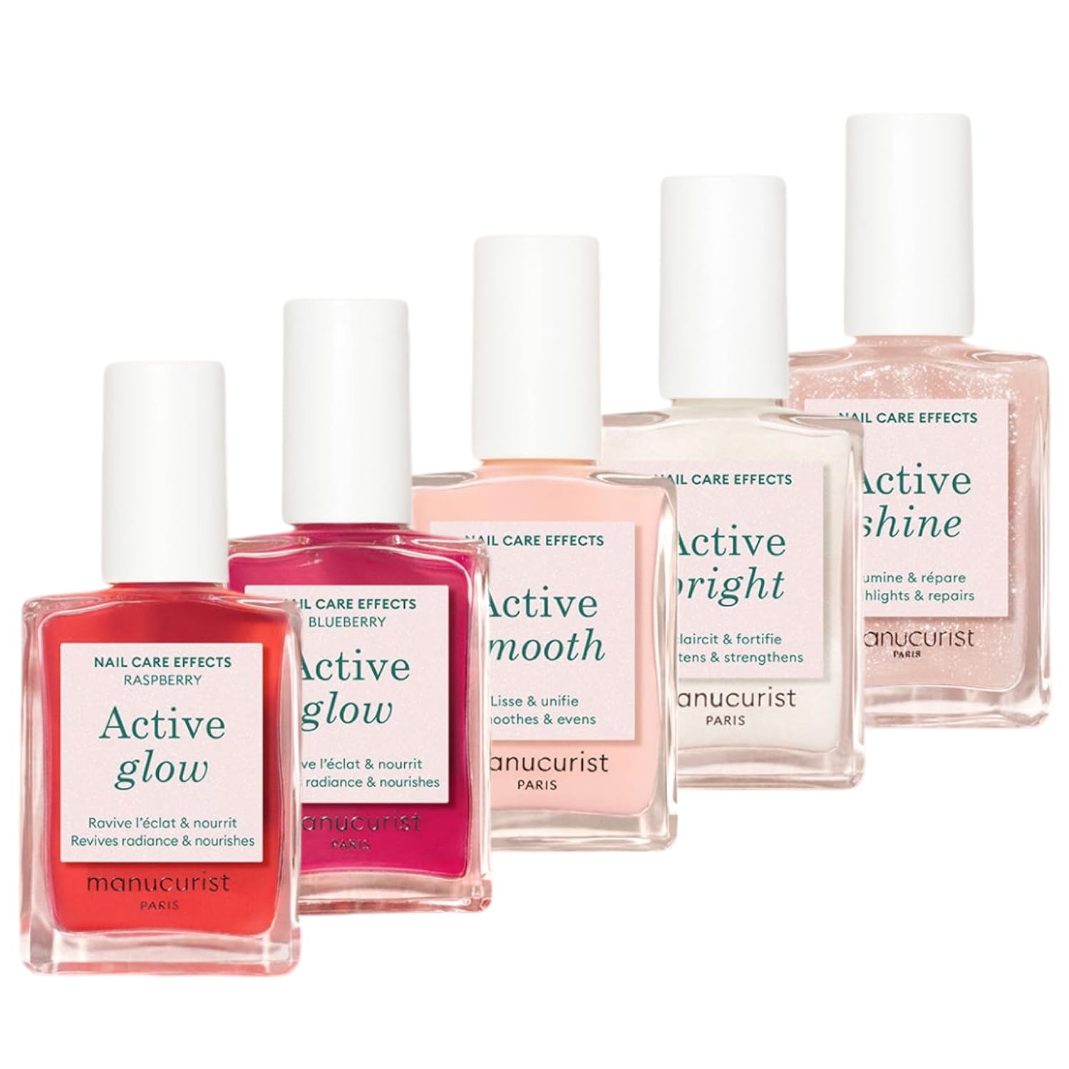 Manucurist Rainbow Active™ Full Range 5-Pack – Nail Care & Polish Set – No Lamp – 5 Treatment Nail Polish : Glow Raspberry, Glow Blueberry, Shine, Smooth, Bright – Beauty Gifts for Women Manucurist Rainbow Active™ Full Range 5-Pack – Nail Care & Polish Set – No Lamp – 5 Treatment Nail Polish : Glow Raspberry, Glow Blueberry, Shine, Smooth, Bright – Beauty Gifts for Women