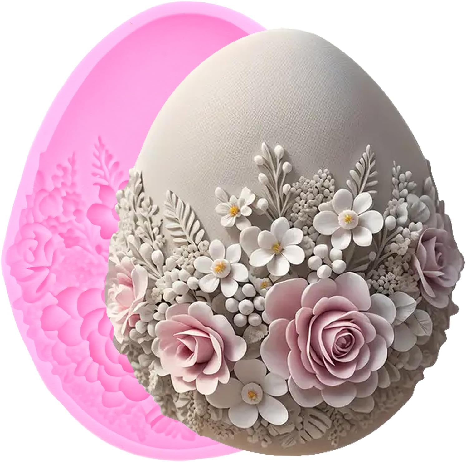 Easter Fondant Molds Easter Egg Silicone Mold for Cake Decorating Cupcake Topper Chocolate Candy Gum Paste Polymer Clay