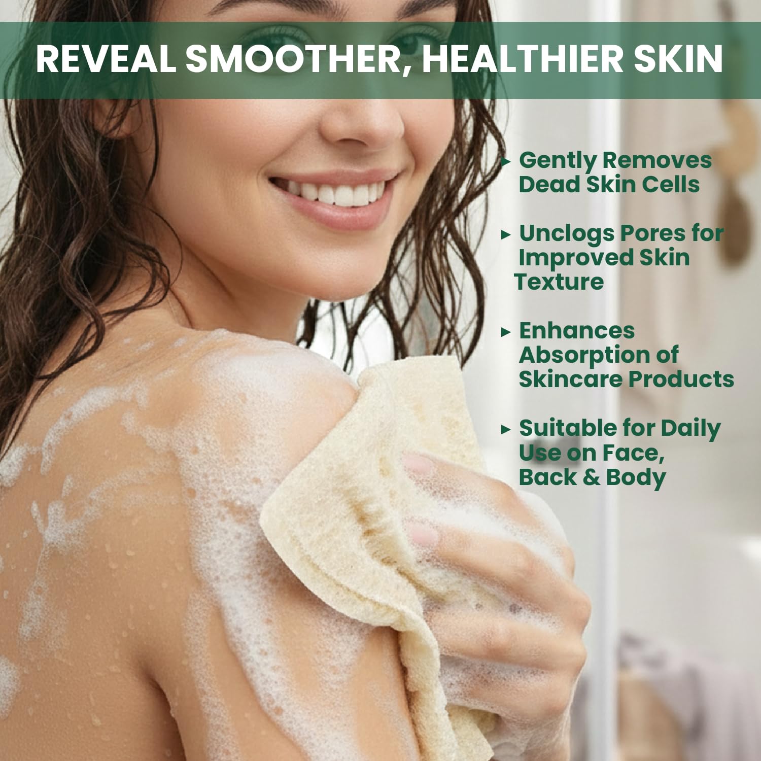 Natürlicher ägyptischer Luffa-Peeling, Körperschrubber (4 Stück) – Bio-Bad-Luffa-Schwamm für tiefenreine Hautpflege – umweltfreundlicher Dusch-Luffa für Damen und Herren – Gesichts-, Rücken- und