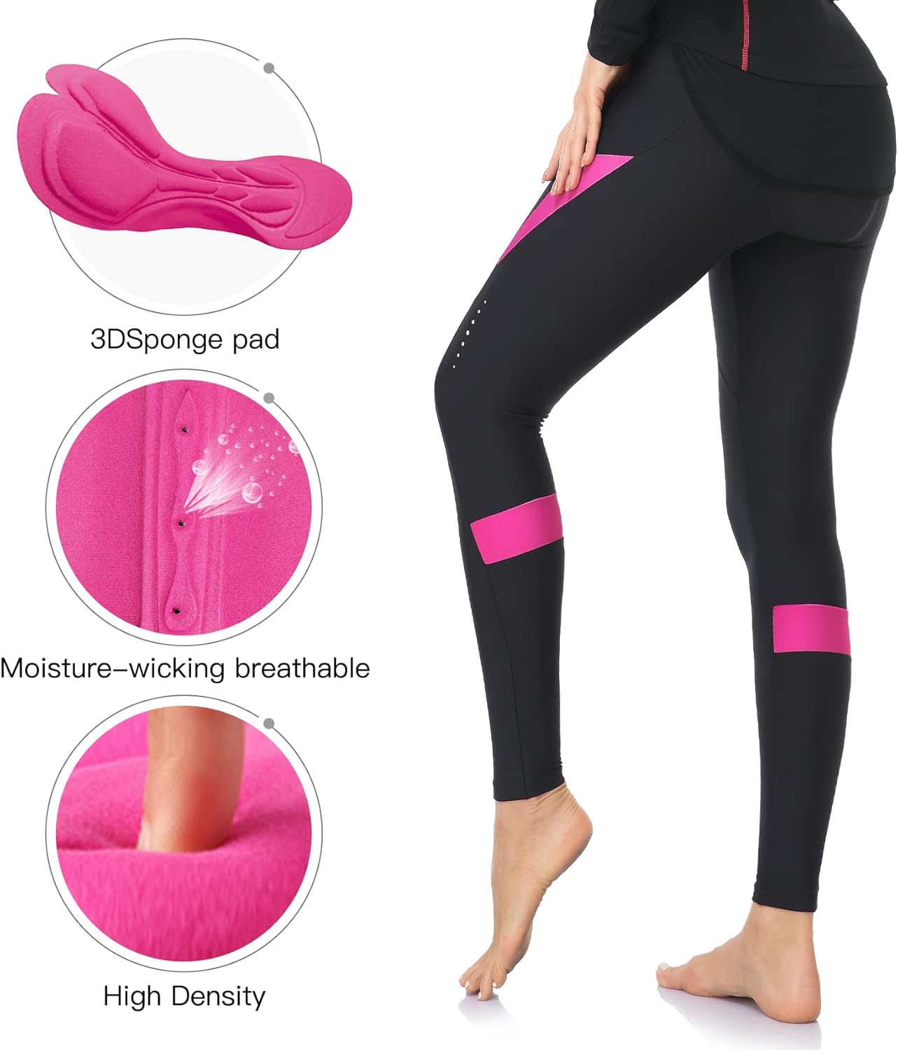 Women's Cycling Pants with Padded Thermal Fleece Bike Tight for Winter Bicycle Trousers - Image 2