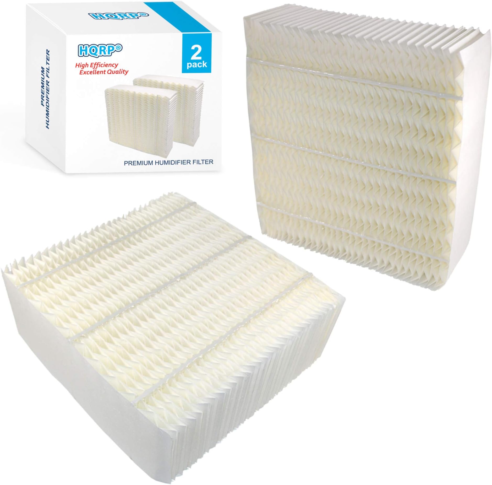 HQRP 2-Pack 1043 Wick Filter Compatible with Essick Air AIRCARE Bemis 826000 826800 826600 826900 821000 821001 831000 EP9500 EP9R500 EP9800 EP9R800 EP9700 EP9R700 SS390DWHT Evaporative Humidifiers