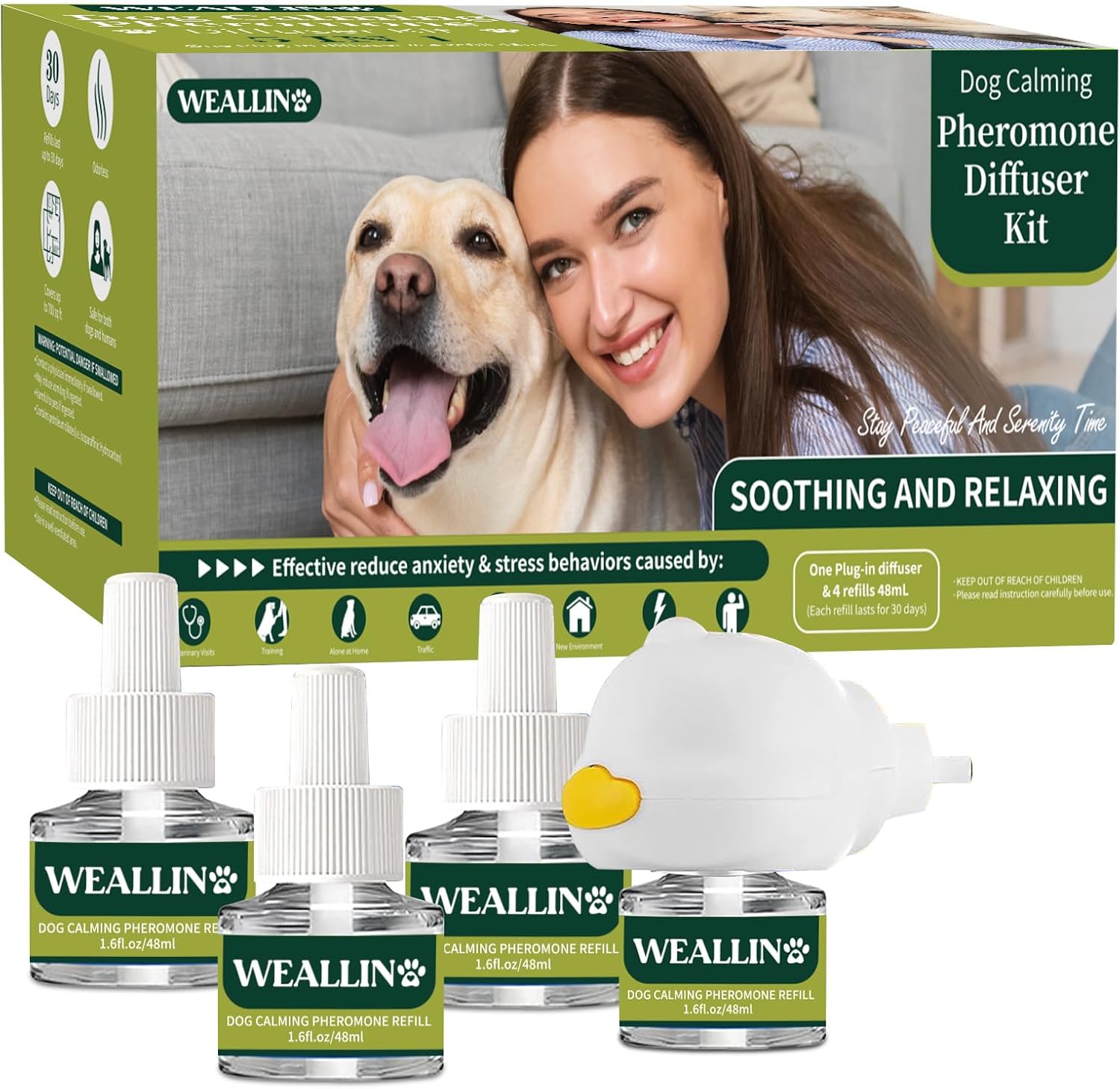 WEALLIN Dog Calming Diffuser Kit for Dog Anxiety Relief, 5