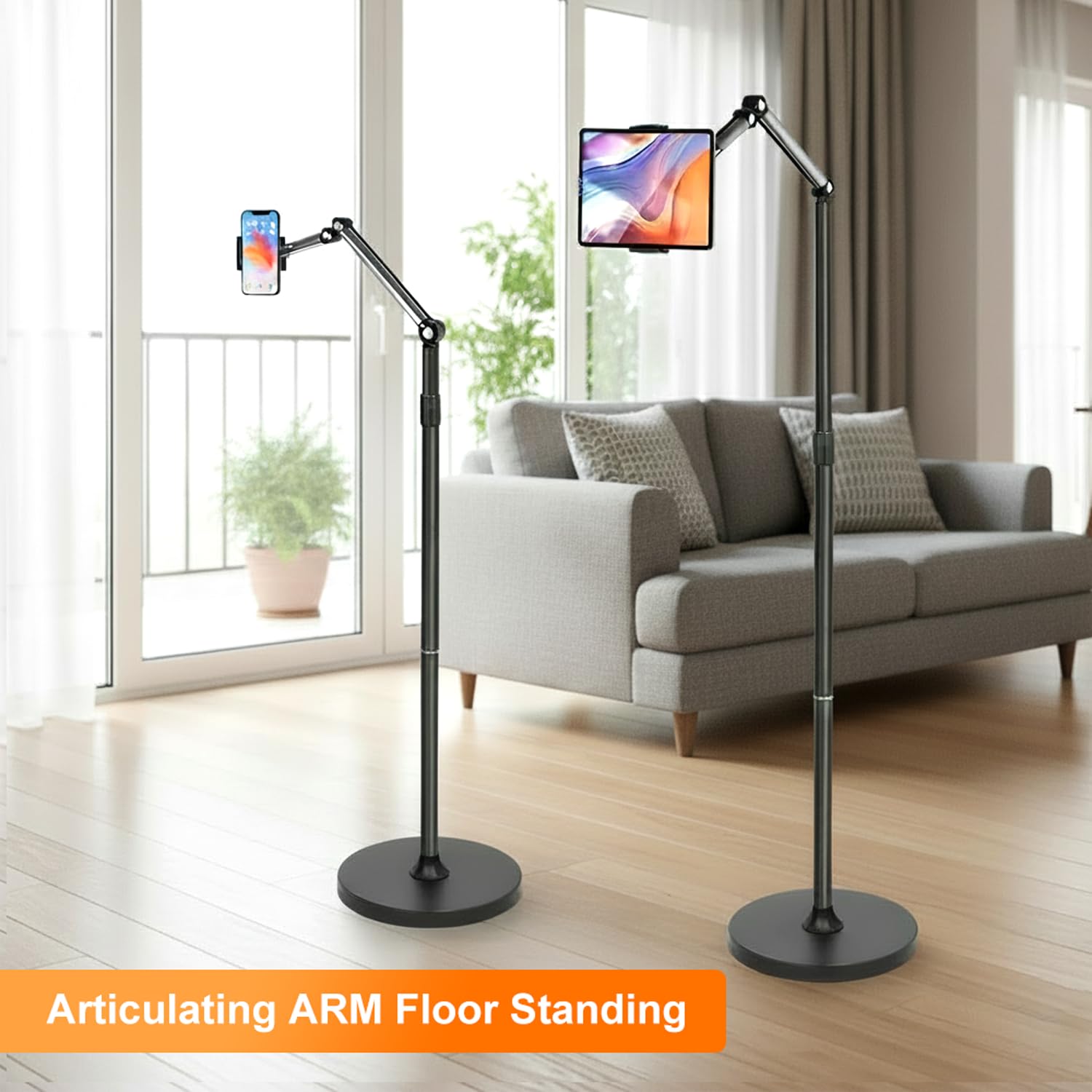 Soporte simple de pared, resistente y estable, diseño minimalista, ahorra espacio, altamente flexible, compatible con teléfonos y tabletas