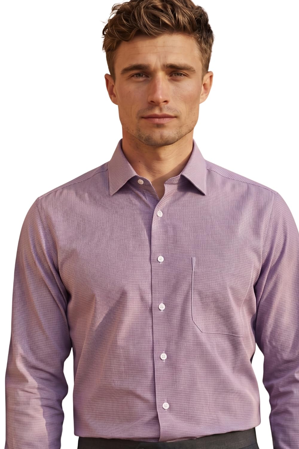 louis philippe Men's Slim Fit Easy to Iron Everyday wear Premium Cotton Full Sleeve Checks Formal Shirt-picture-16