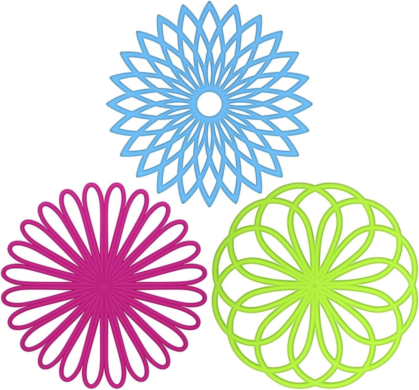 Estera De Salvamanteles De Silicona Almohadillas Tejidas De Flores Geométricas Mantel Individual Resistente Al Calor Insed Duradero Decoración De Mesa,Rose