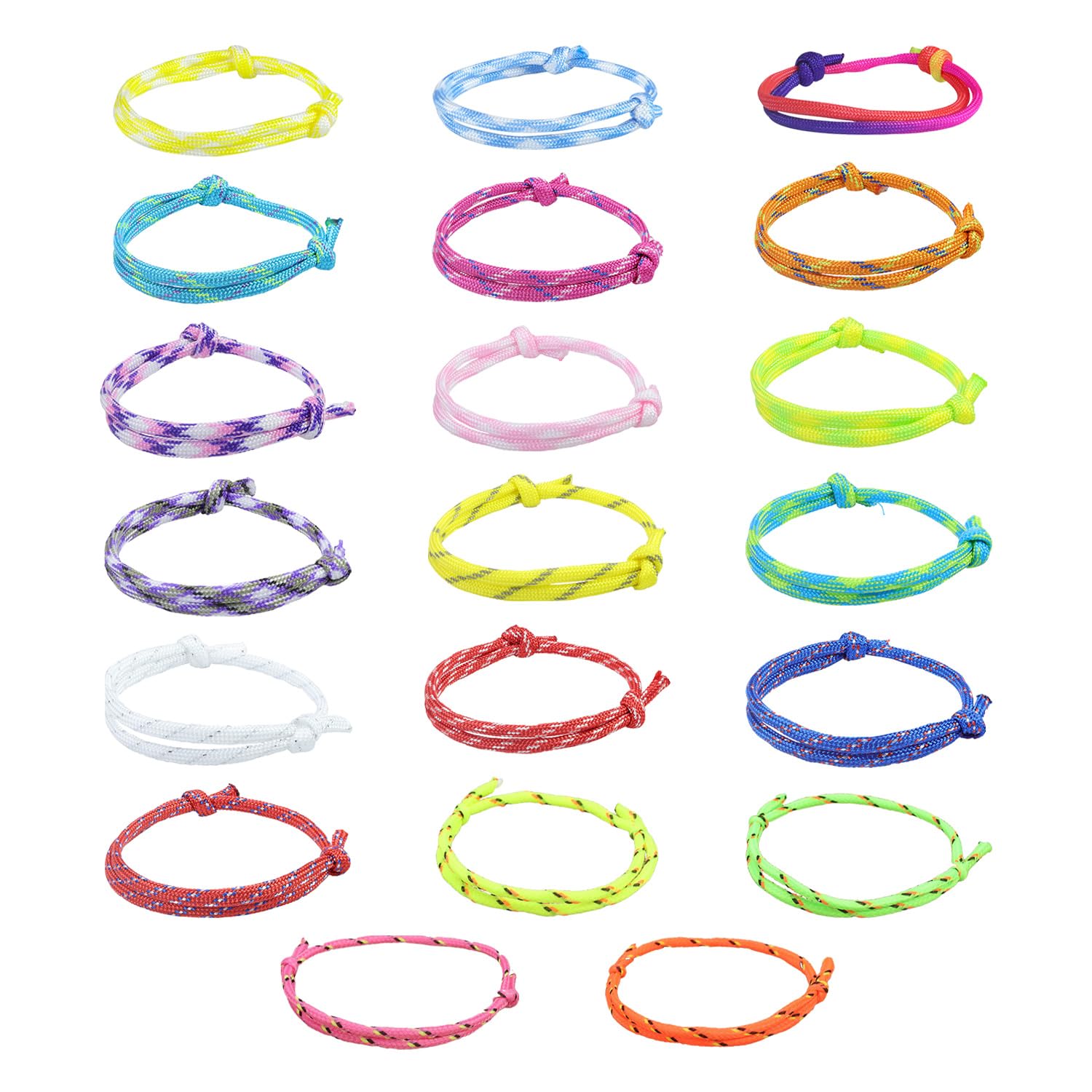 20 Corde di Nylon Corda Mano, Colorato Amicizia Mano Corde, Regolabile Intrecciato Bracciali, Semplice E Versatile, Regali di Compleanno per Gli Amici.