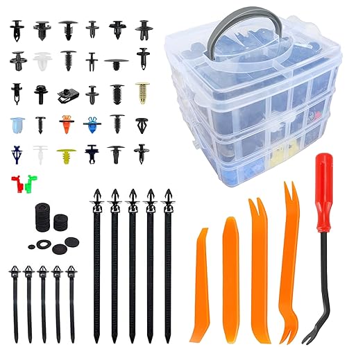 HTOMT 675 clips de retención de parachoques clips de plástico para automóvil 16 tamaños más populares remaches pasadores de empuje sujetadores