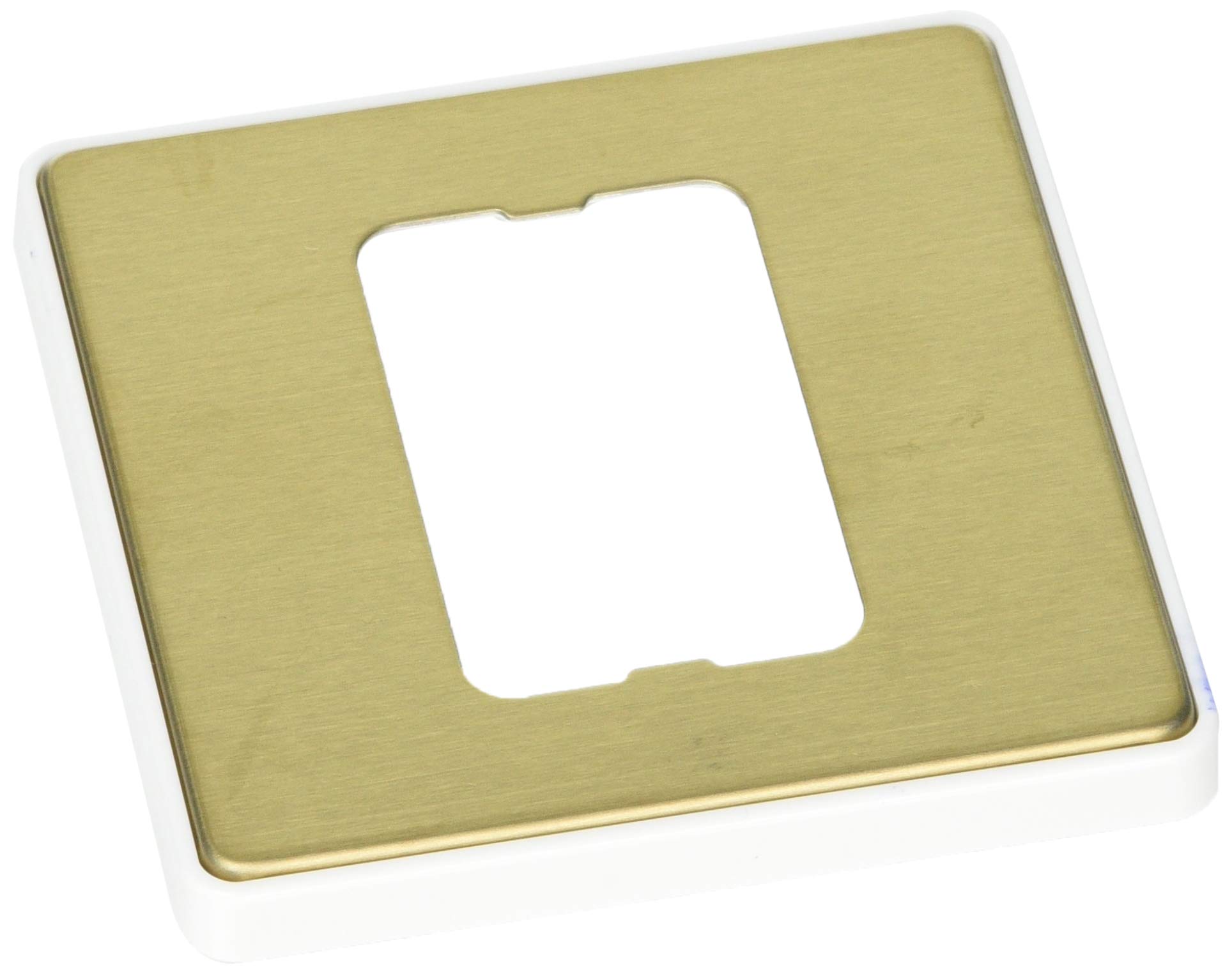 MK (ELECTRIC) Dimensions 1 Gang 10A 3 Pole Isolator Switch Satin Brass Finish Frontplate With A White Trim